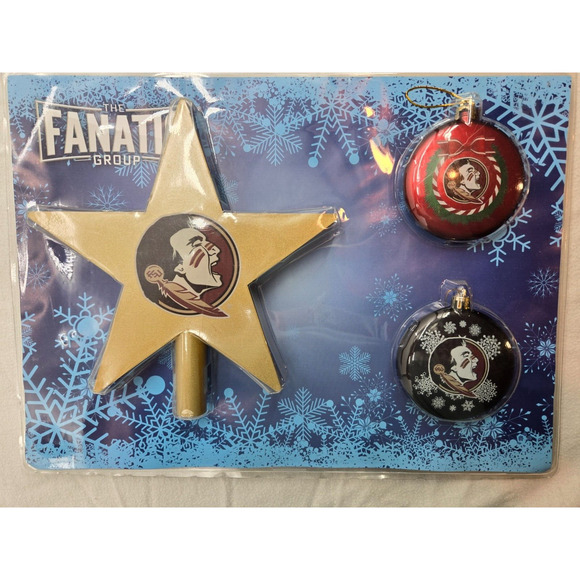 NEW‎ FSU Christmas Star and Ornaments Set by Fanatics Florida State Seminoles - Picture 1 of 5
